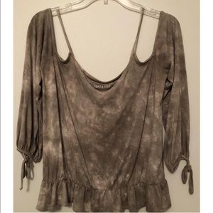 American Eagle Green Off The Shoulder Top